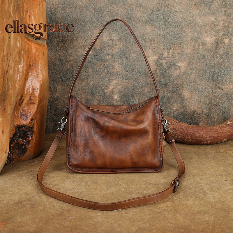 Ellasgraceapparel Handcrafted Top-Grain Leather Shoulder Bag