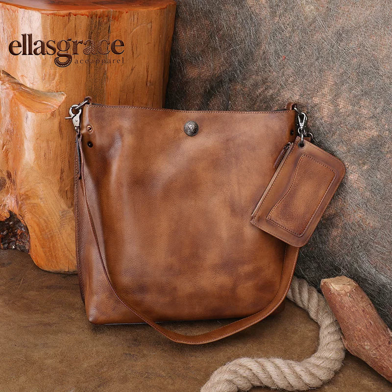 Ellasgraceapparel Top-Grain Leather Shoulder Bag