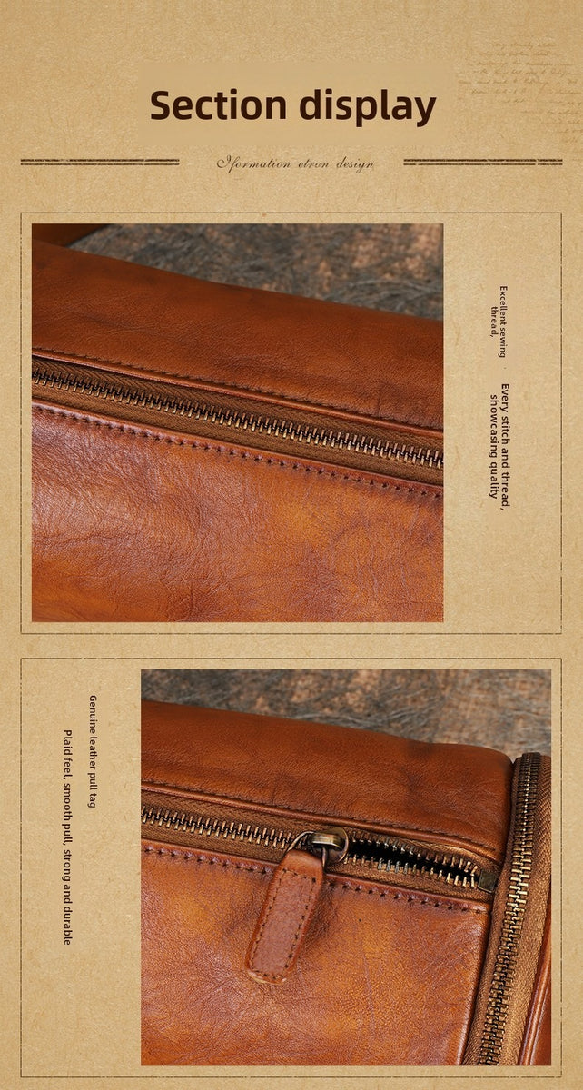 Ellasgraceapparel Handcrafted Leather Cylinder Bag with Unique Design