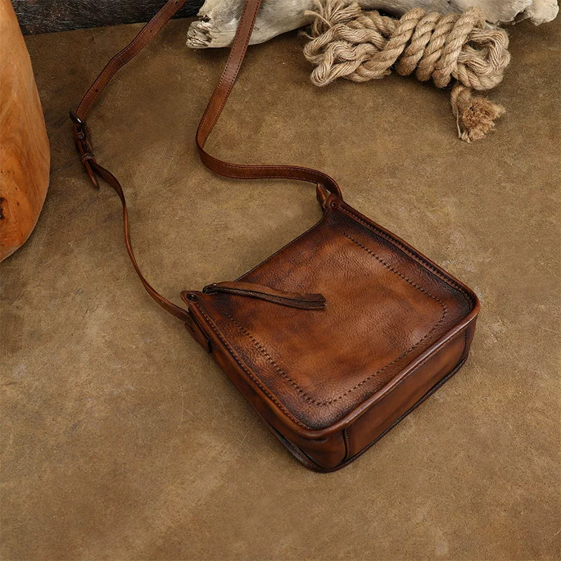 Ellasgraceapparel Top-Grain Leather Casual Crossbody Bag