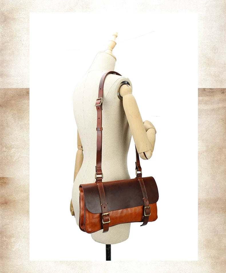 Ellasgraceapparel Large-Capacity Cowhide Shoulder Bag