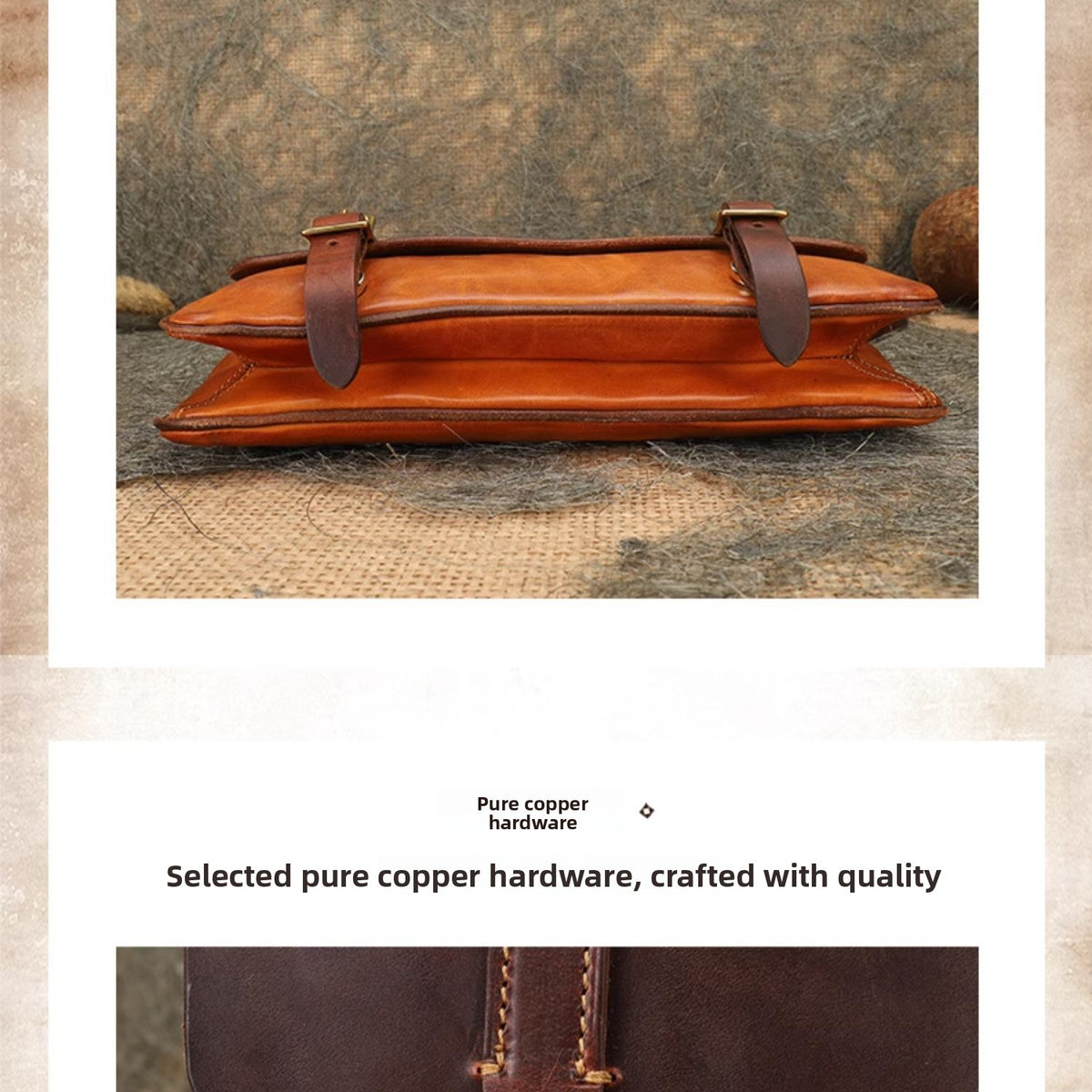 Ellasgraceapparel Large-Capacity Cowhide Shoulder Bag