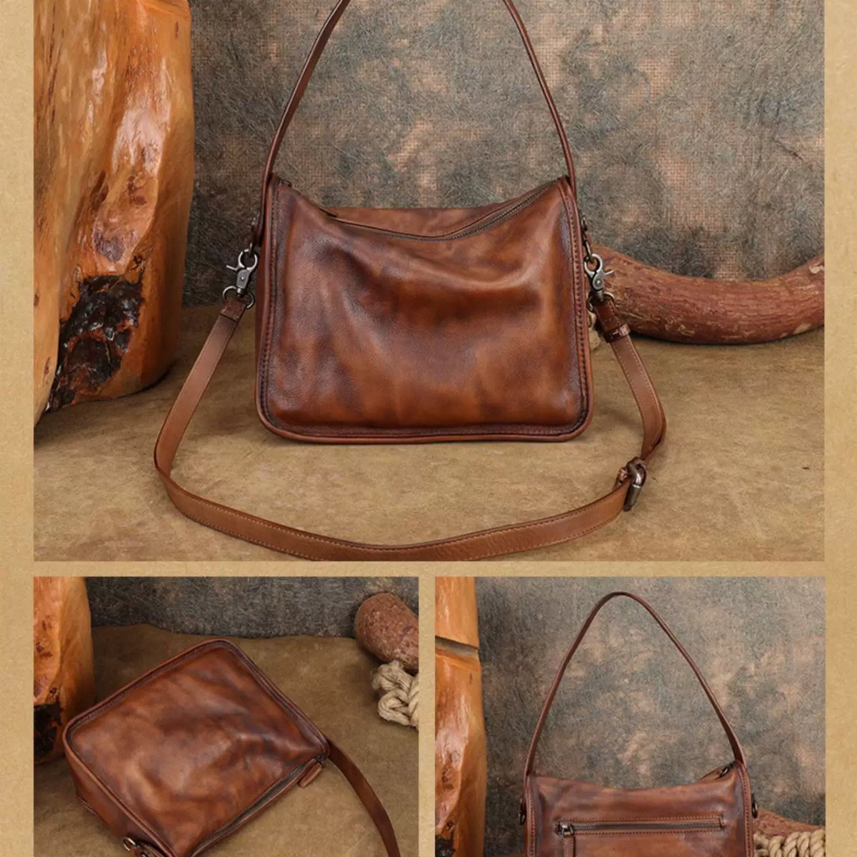 Ellasgraceapparel Handcrafted Top-Grain Leather Shoulder Bag