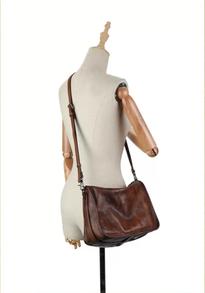 Ellasgraceapparel Handcrafted Top-Grain Leather Shoulder Bag