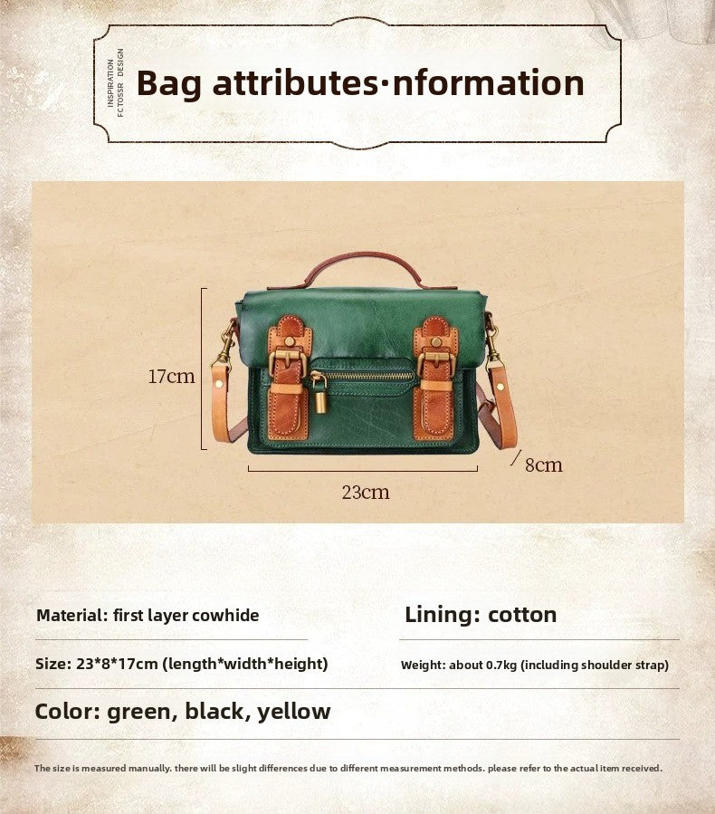 Ellasgraceapparel Two-Tone Handcrafted Leather Messenger Bag