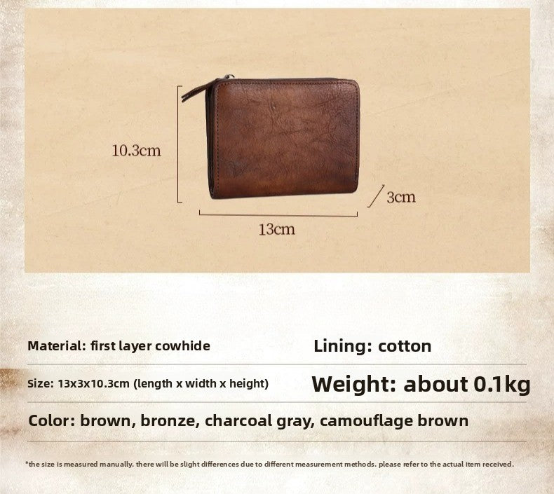 Ellasgraceapparel Handcrafted Top-Grain Leather Compact Wallet for Men and Women