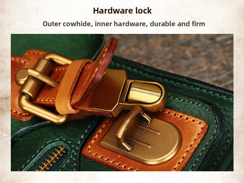 Ellasgraceapparel Two-Tone Handcrafted Leather Messenger Bag