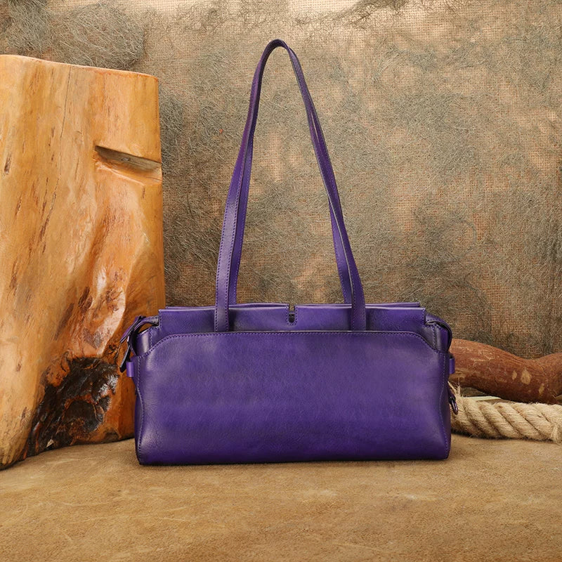 Ellasgraceapparel Top-Grain Leather Casual Large Tote Bag