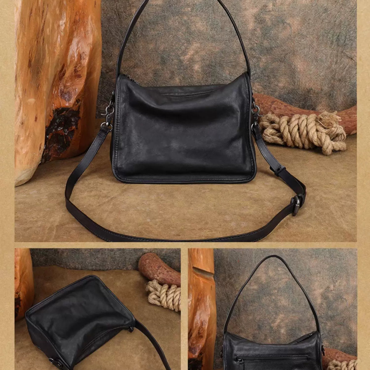 Ellasgraceapparel Handcrafted Top-Grain Leather Shoulder Bag
