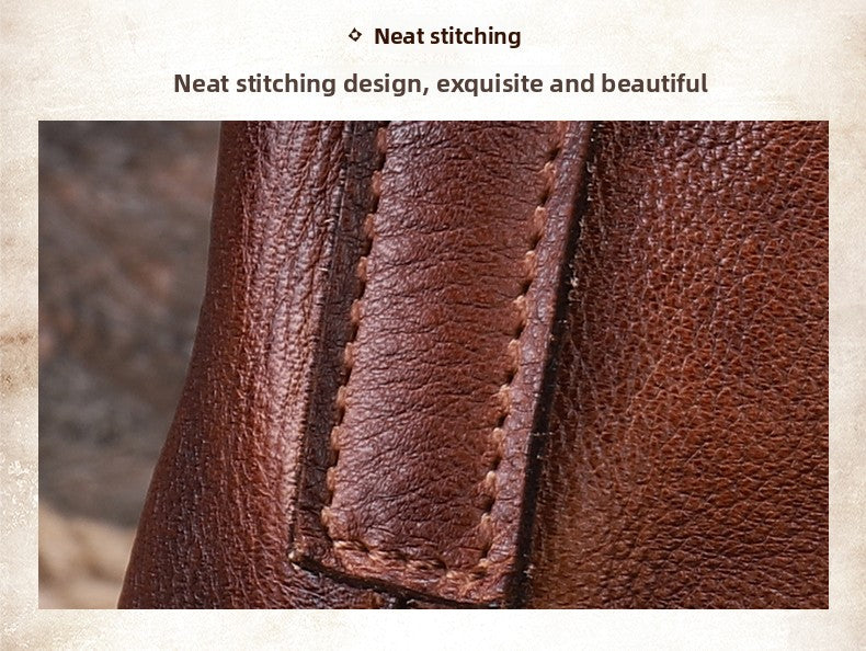 Ellasgraceapparel Full-Grain Leather Large-Capacity Shoulder Tote Bag