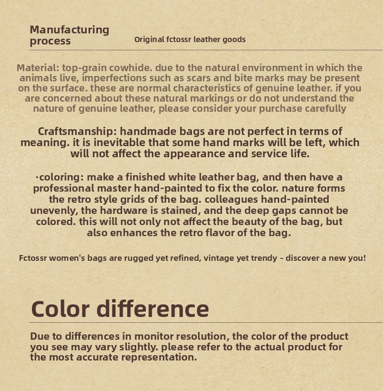 Ellasgraceapparel Full-Grain Leather Large-Capacity Shoulder Tote Bag