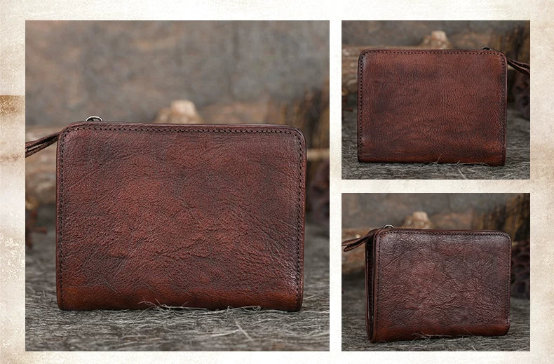 Ellasgraceapparel Handcrafted Top-Grain Leather Compact Wallet for Men and Women