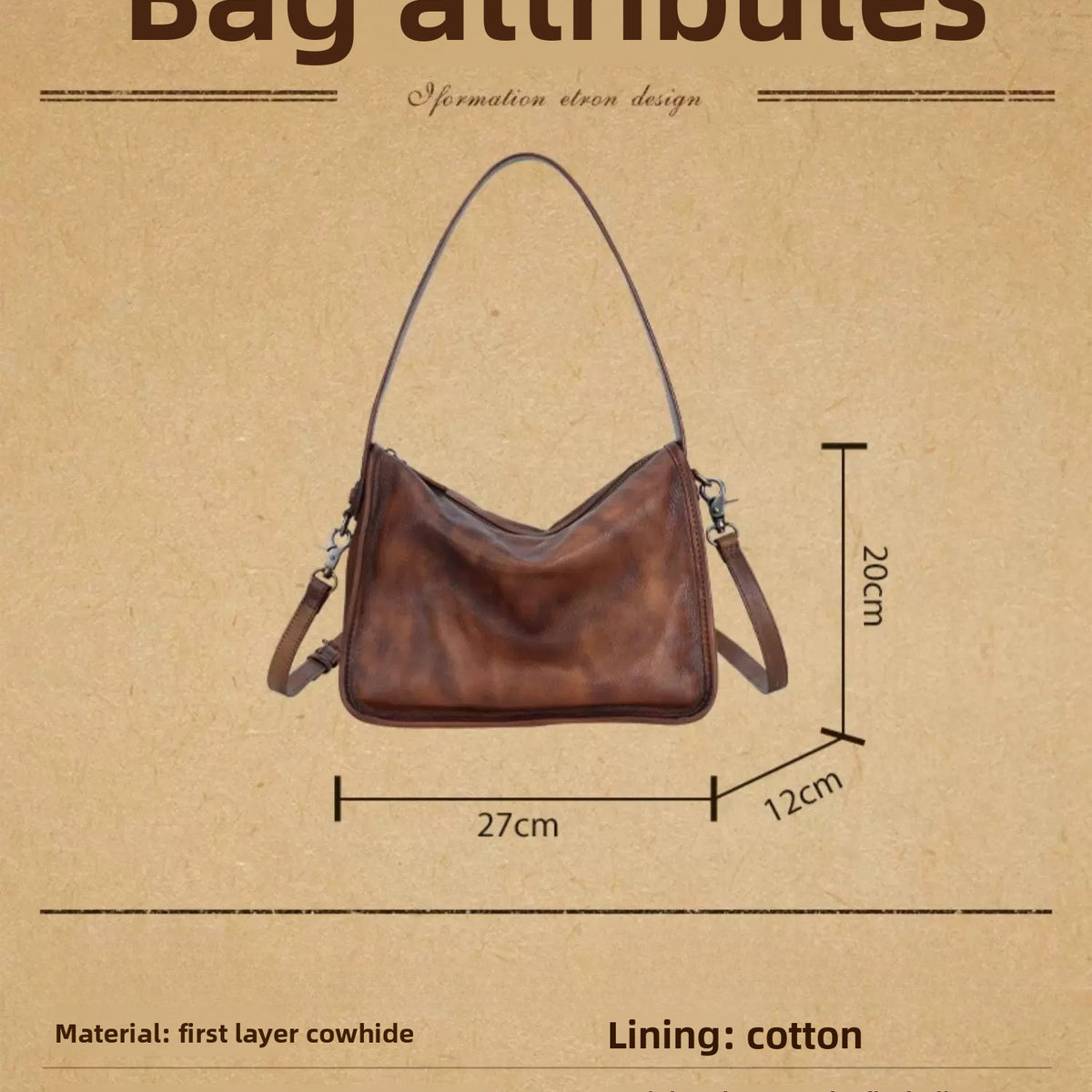 Ellasgraceapparel Handcrafted Top-Grain Leather Shoulder Bag