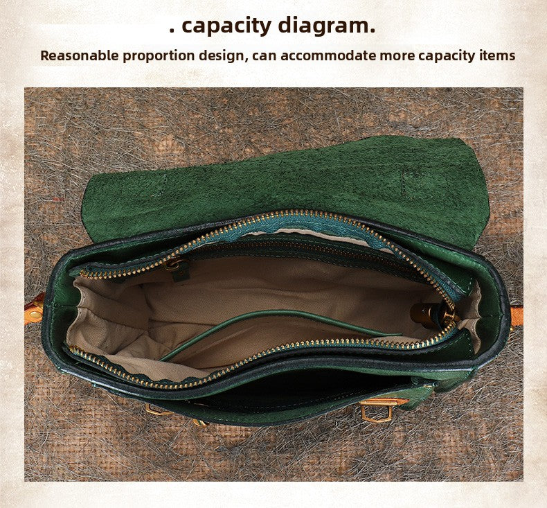 Ellasgraceapparel Two-Tone Handcrafted Leather Messenger Bag